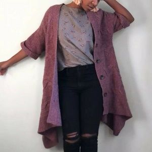 Moth Anthropologie CableKnit Asymmetrical Cardigan